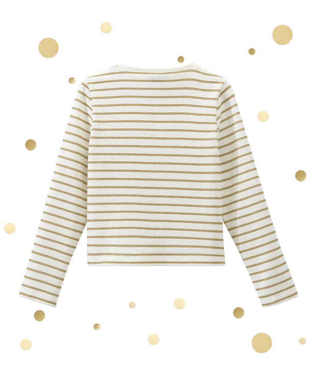 Cardigan doppio tessuto per bambina bianco/giallo