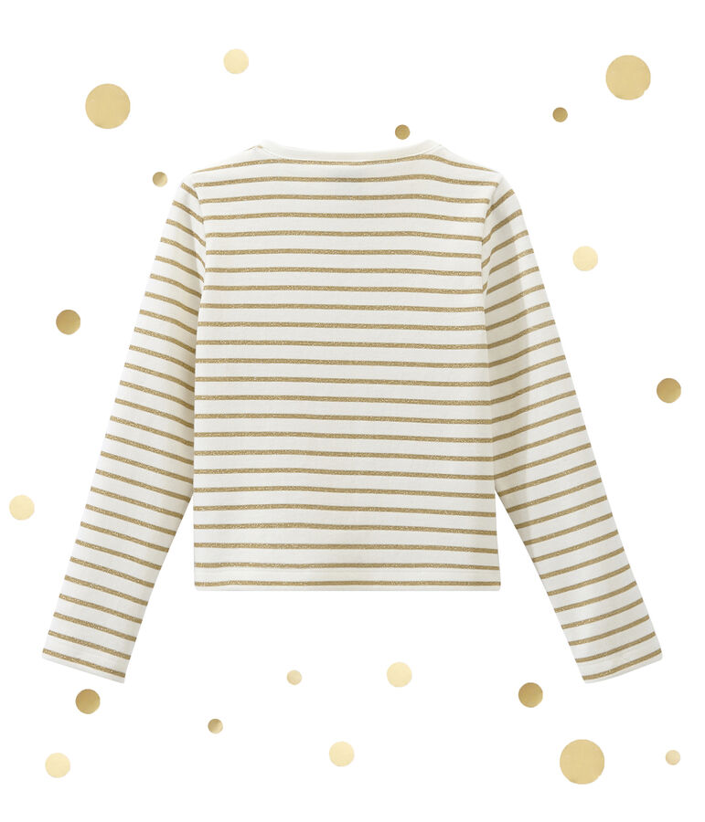 Cardigan doppio tessuto per bambina bianco/giallo