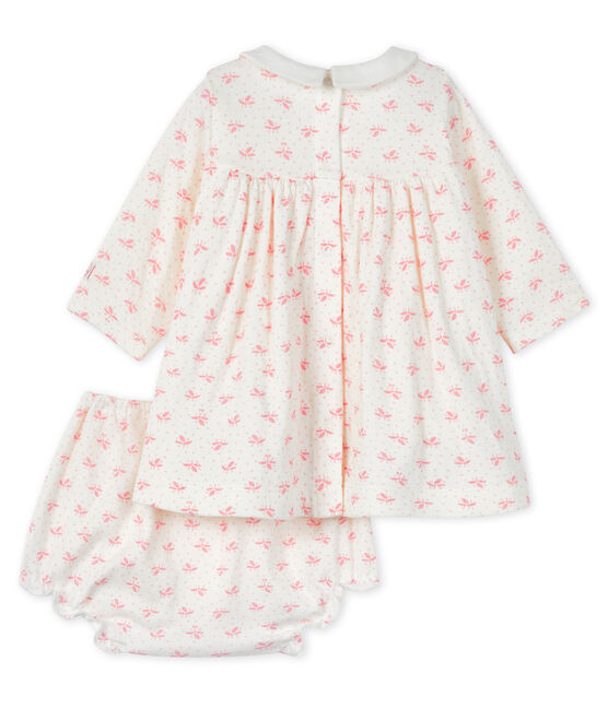 Completo 2 pezzi bebè femmina bianco MARSHMALLOW/rosa GRETEL