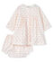 Completo 2 pezzi bebè femmina bianco MARSHMALLOW/rosa GRETEL