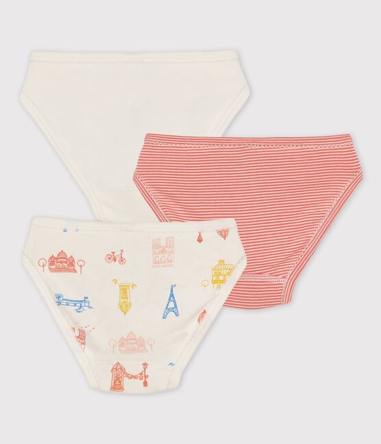 Confezione da 3 slip bambina fantasia Parigi in cotone variante 1