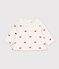 Blusa in velluto con motivo di fiocchi ricamati neonata ecru/rosso