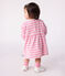 Abito a maniche lunghe in cotone a righe neonata rosa BOUDOIR/ MILK