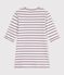 T-shirt a maniche corte in cotone a righe donna bianco/rosso