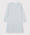 Camicia da notte con collo alla coreana in cotone a righe donna grigio/bianco