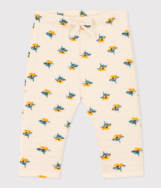 Pantalone in tubique trapuntato con stampa per bebè bianco AVALANCHE/ MULTICO