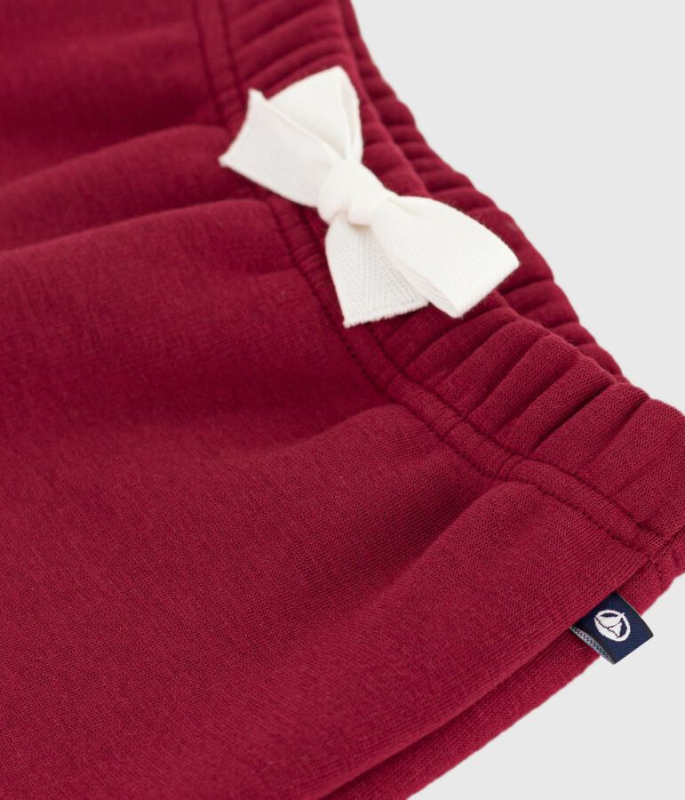 Pantaloni in cotone tinta unita neonato rosso