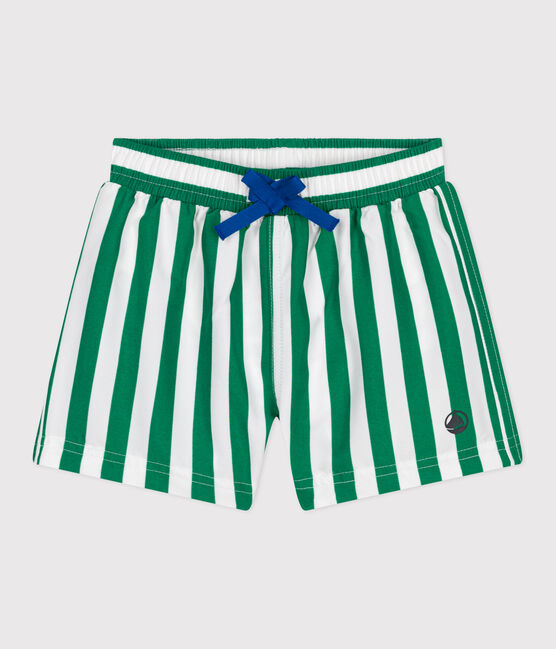 Shorts da bagno con stampa a righe neonato verde MARSHMALLOW/ JARDIN