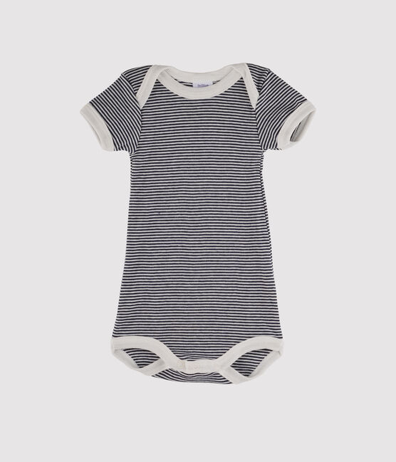 Body manica corta bebè femmina - maschio blu SMOKING/bianco LAIT