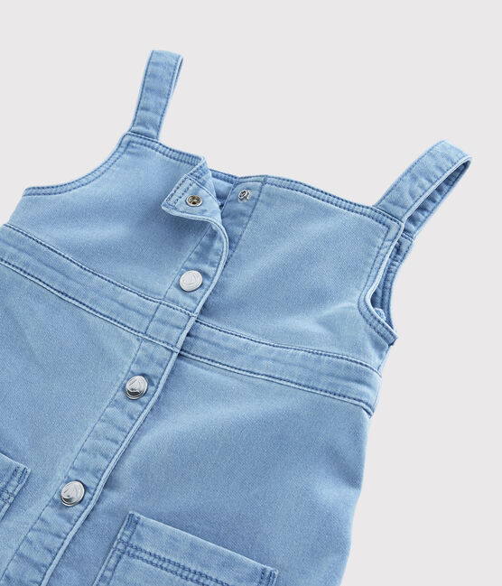 Abito salopette in molleton denim bambina blu DENIM CLAIR