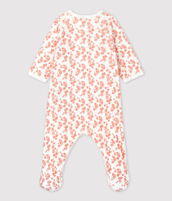 Tutina pigiama bebè in cotone biologico bianco MARSHMALLOW/ PAPAYE