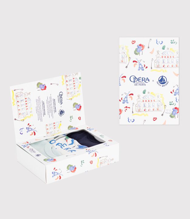 Set di canotte bambino in cotone con stampa Op&eacute;ra multicolore