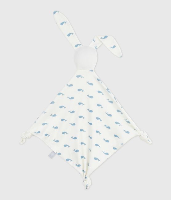 Doudou in cotone con balena stampata neonato MARSHMALLOW/ ADRIATIC