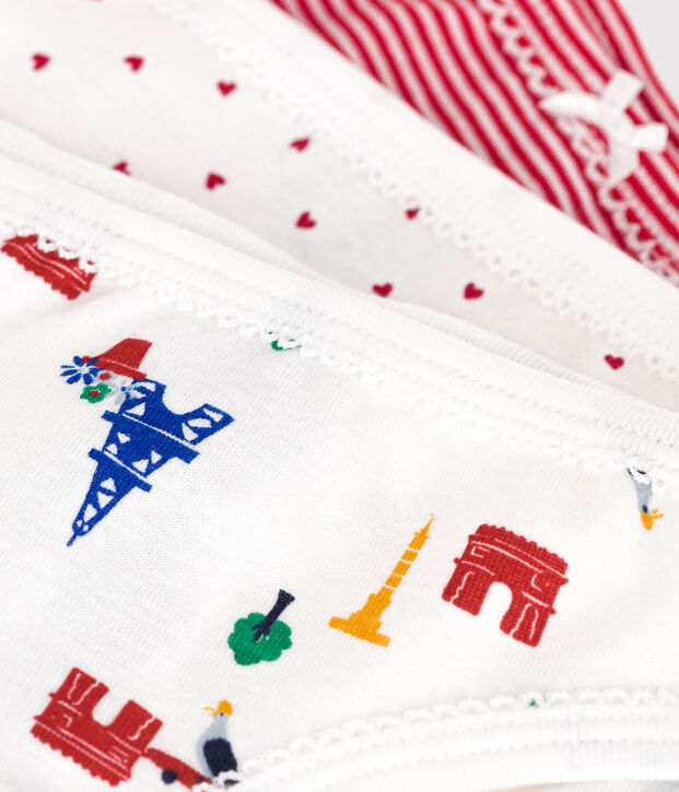 Confezione da 3 slip bambino in cotone Parigi multicolore