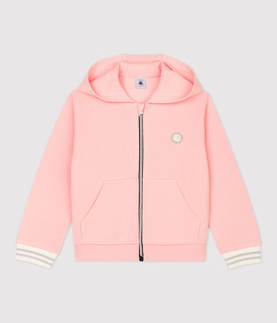 Felpa bambina con cappuccio in molleton rosa MINOIS
