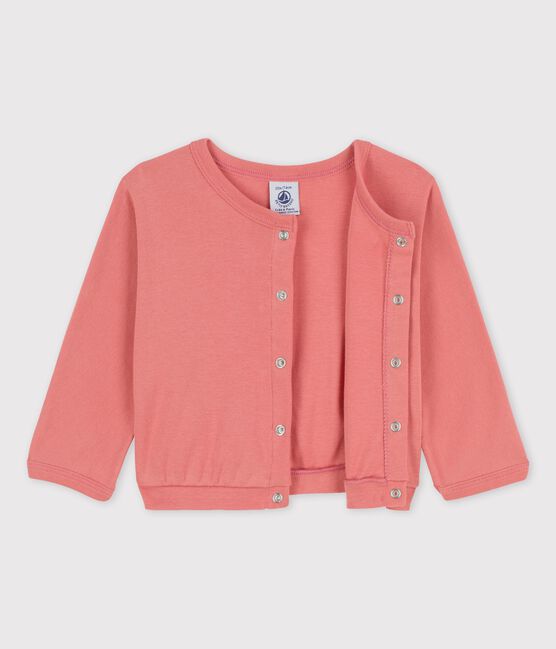 Cardigan in cotone neonato rosa PAPAYE
