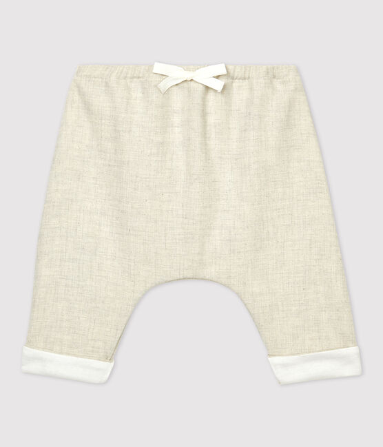 Pantaloni bebè in flanella di cotone biologico beige MONTELIMAR CHINE