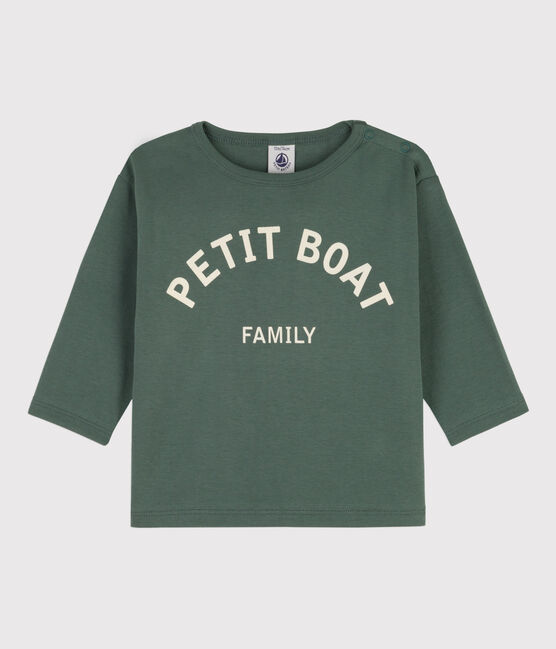T-shirt maniche lunghe bebè in cotone verde VALLEE