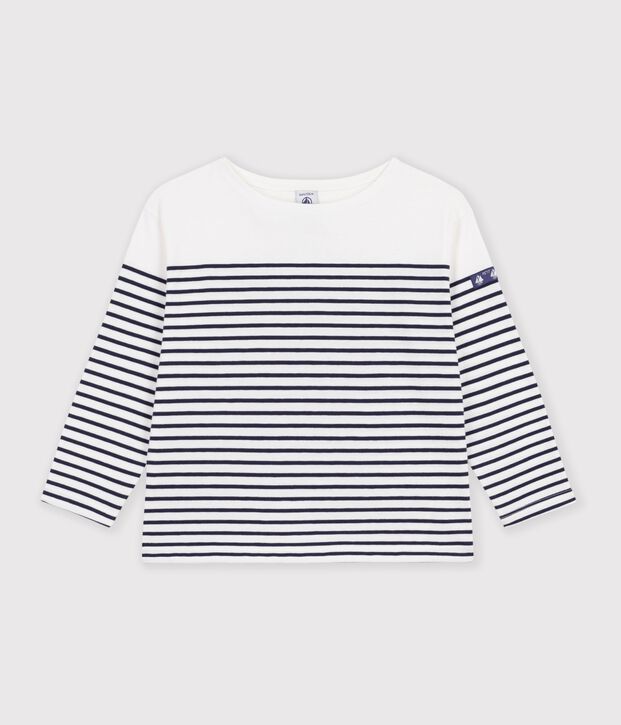 Marini&egrave;re in cotone bambino bianco/blu