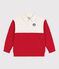 Felpa stile polo in cotone bambino rosso MILK/ POMPIER