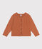 Cardigan in lana bambina marrone ECUREUIL