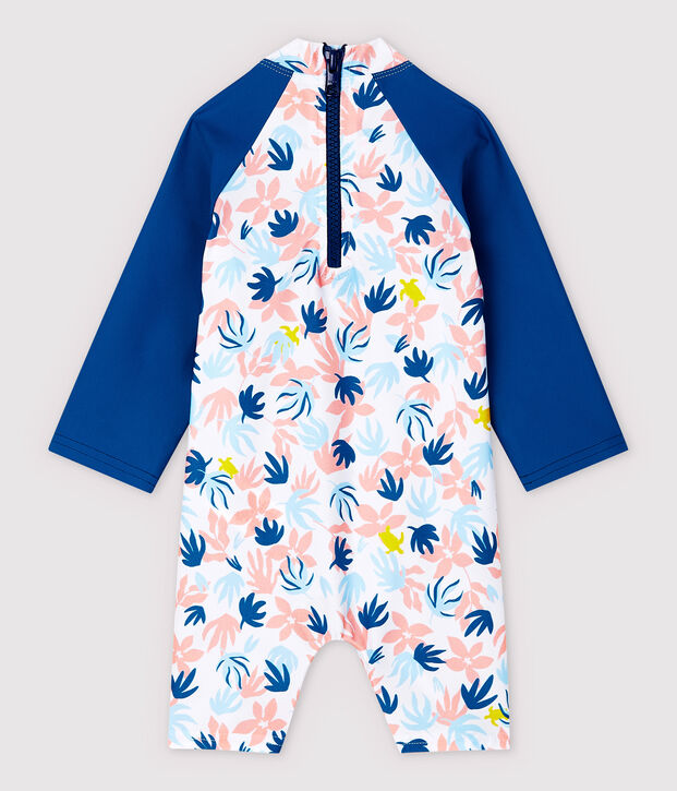 Tuta anti-UV ecoresponsabile beb&egrave; femmina bianco/multicolore