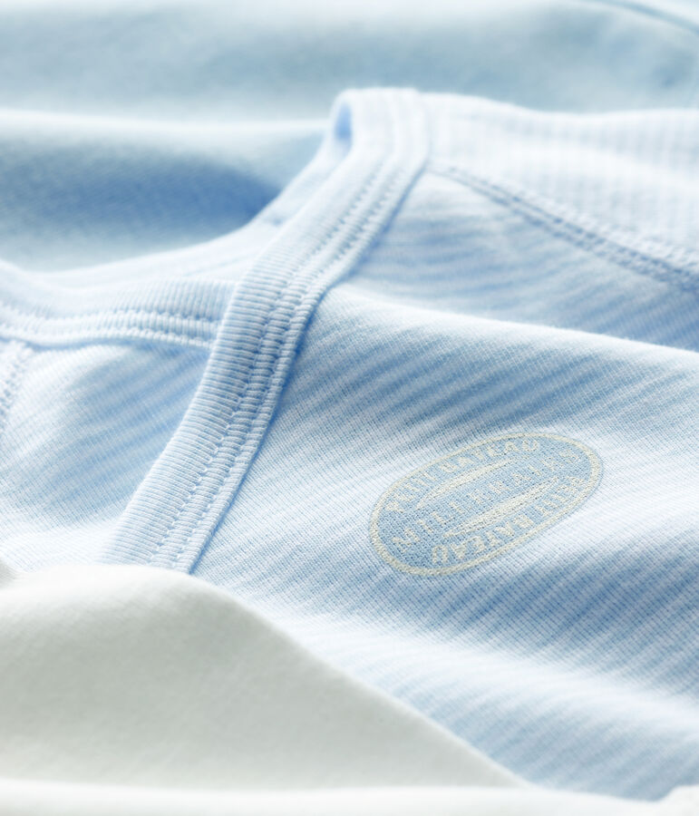 Confezione da 3 body incrociati millerighe manica lunga beb&egrave; in cotone biologico multicolore