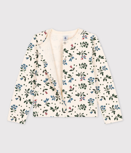 Cardigan in tubique stampato bambina bianco AVALANCHE/ MULTICO