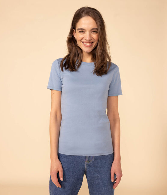 T-shirt L'ICONIQUE girocollo in cotone Donna blu AZUL