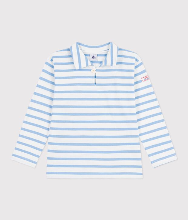 Marini&egrave;re in cotone a righe bambino blu/blu