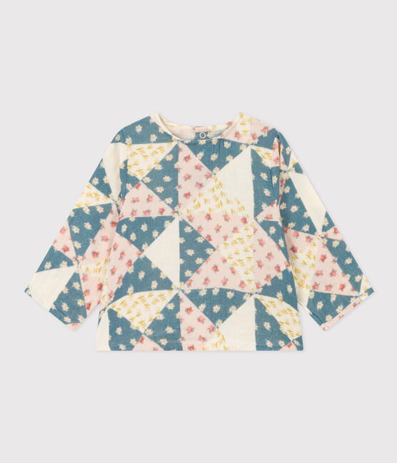 Blusa a maniche lunghe in garza di cotone per bebè bianco AVALANCHE/ MULTICO