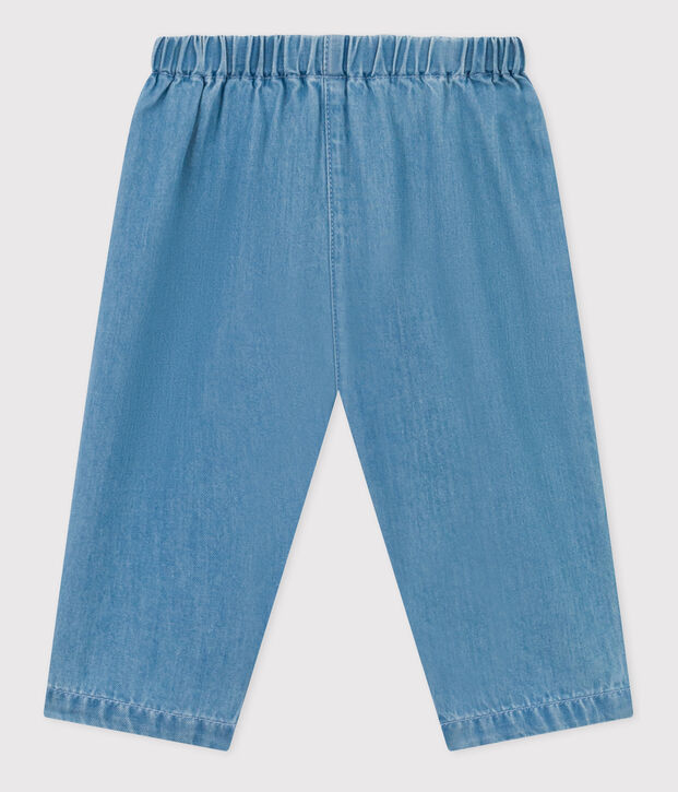 Pantaloni beb&egrave; in denim leggero biologico blu