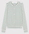 Cardigan iconico in cotone a righe Donna bianco MARSHMALLOW/verde VALLEE