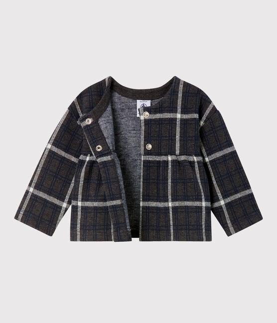 Cardigan a scacchi bebè femmina nero CITY/bianco MULTICO