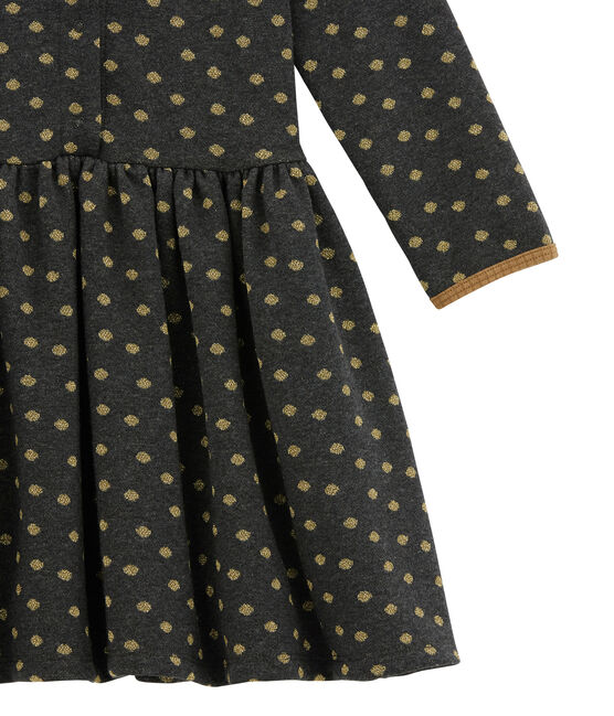 Abito per bambina in jacquard nero CITY/giallo DORE