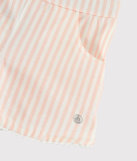 Shorts in jersey bambina rosa MINOIS/bianco MARSHMALLOW