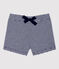 Shorts bebè millerighe in cotone biologico blu SMOKING/bianco MARSHMALLOW