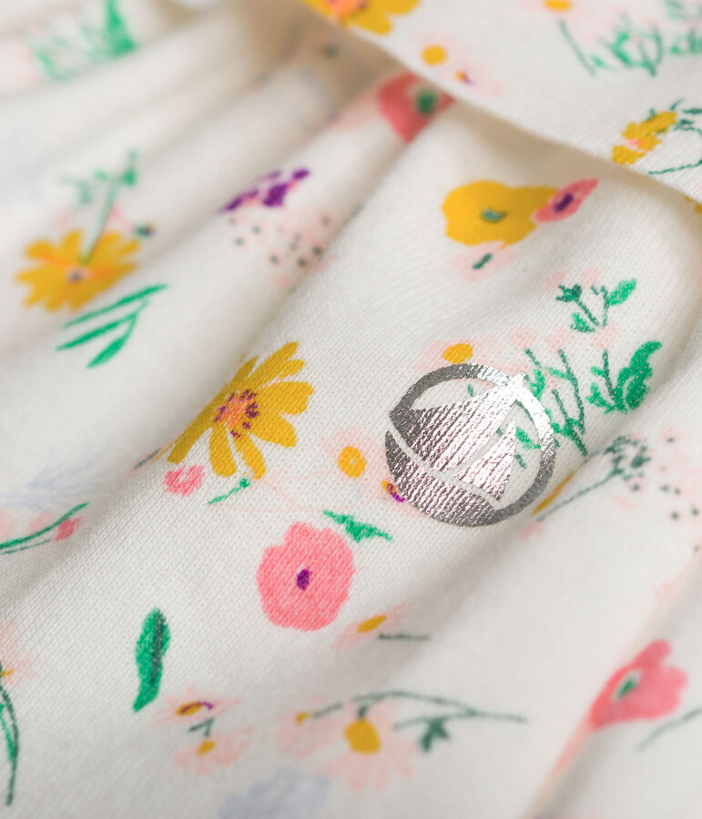 Gonna in cotone bambina bianco/multicolore