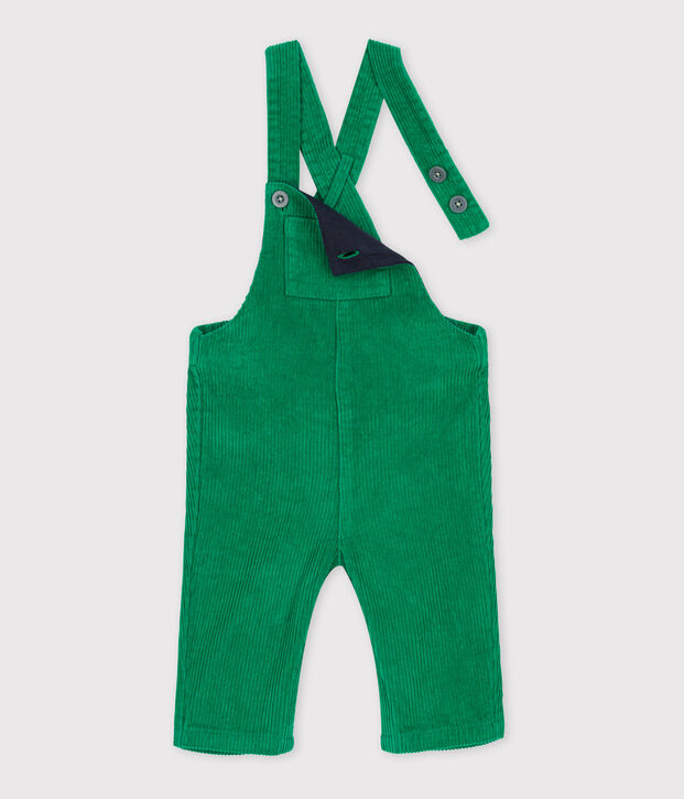 Salopette lunga beb&egrave; in velluto a coste grosse MATCHA
