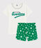 Pigiama corto verde a stelle bambino in cotone bianco MARSHMALLOW/verde GAZON