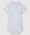 Body con collo a polo in cotone, a manica corta bebè grigio POUSSIERE CHINE