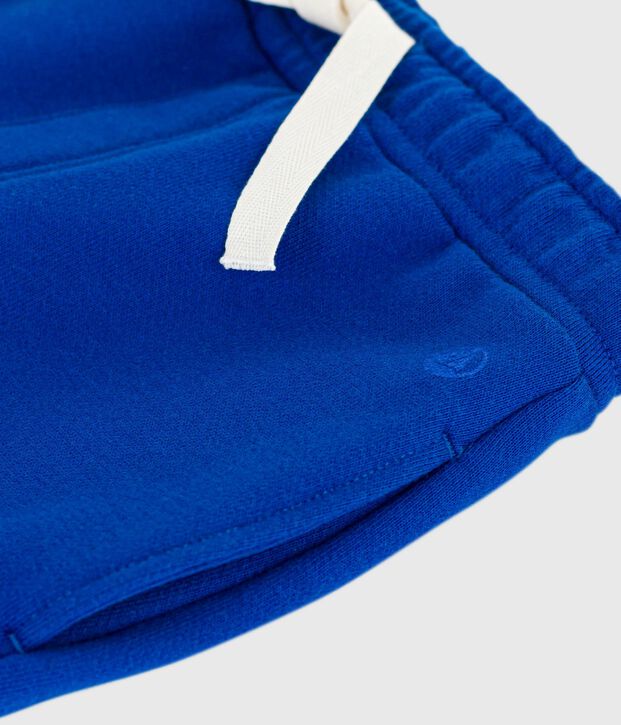 Joggers in cotone tinta unita bambina blu