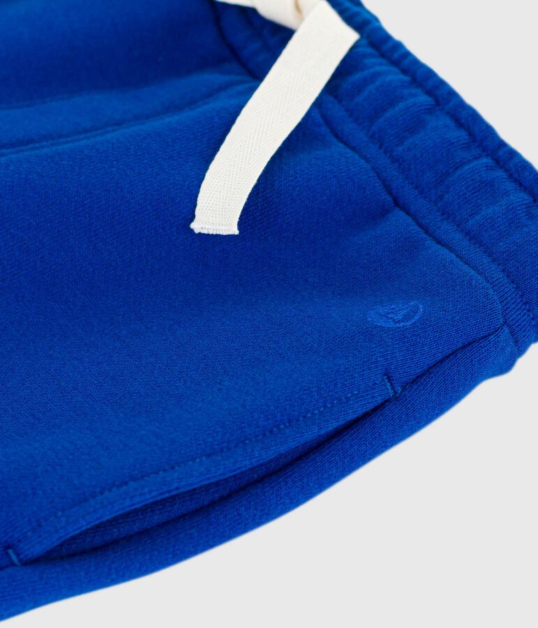 Joggers in cotone tinta unita bambina blu