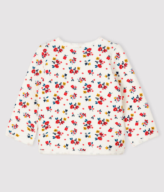 Cardigan bebè femmina in tubique bianco MARSHMALLOW/bianco MULTICO