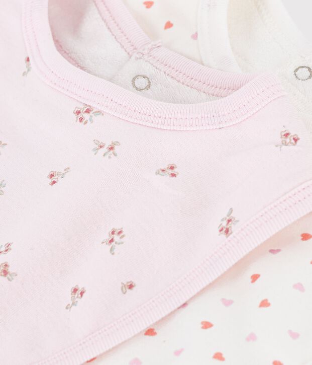 Set di bavaglini in cotone con stampa a fiori neonata multicolore