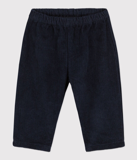 Pantalone bebè in velluto a coste grosse blu SMOKING