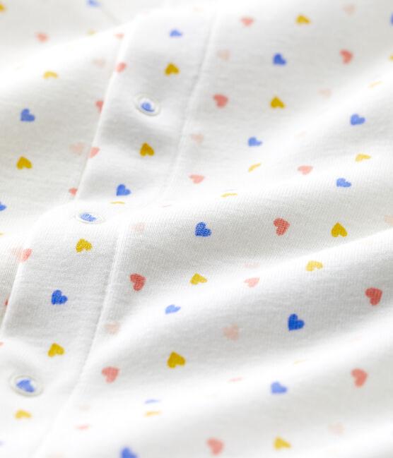 Body-pigiama senza piedi bebè in cotone biologico bianco MARSHMALLOW/bianco MULTICO