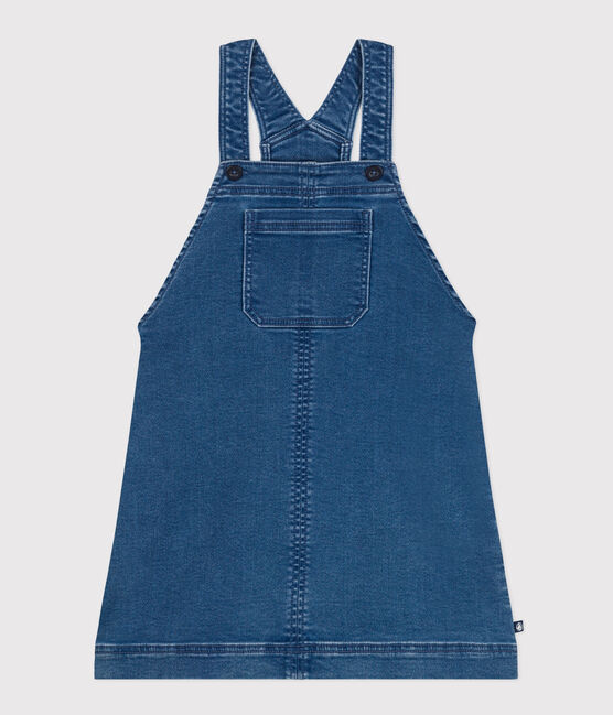 Abito salopette in denim effetto felpato bambina blu BLEU DELAVE