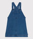Abito salopette in denim effetto felpato bambina