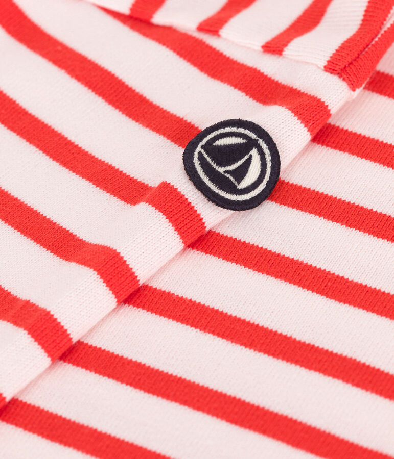 Maglia a righe a maniche lunghe in cotone unisex rosa/rosso